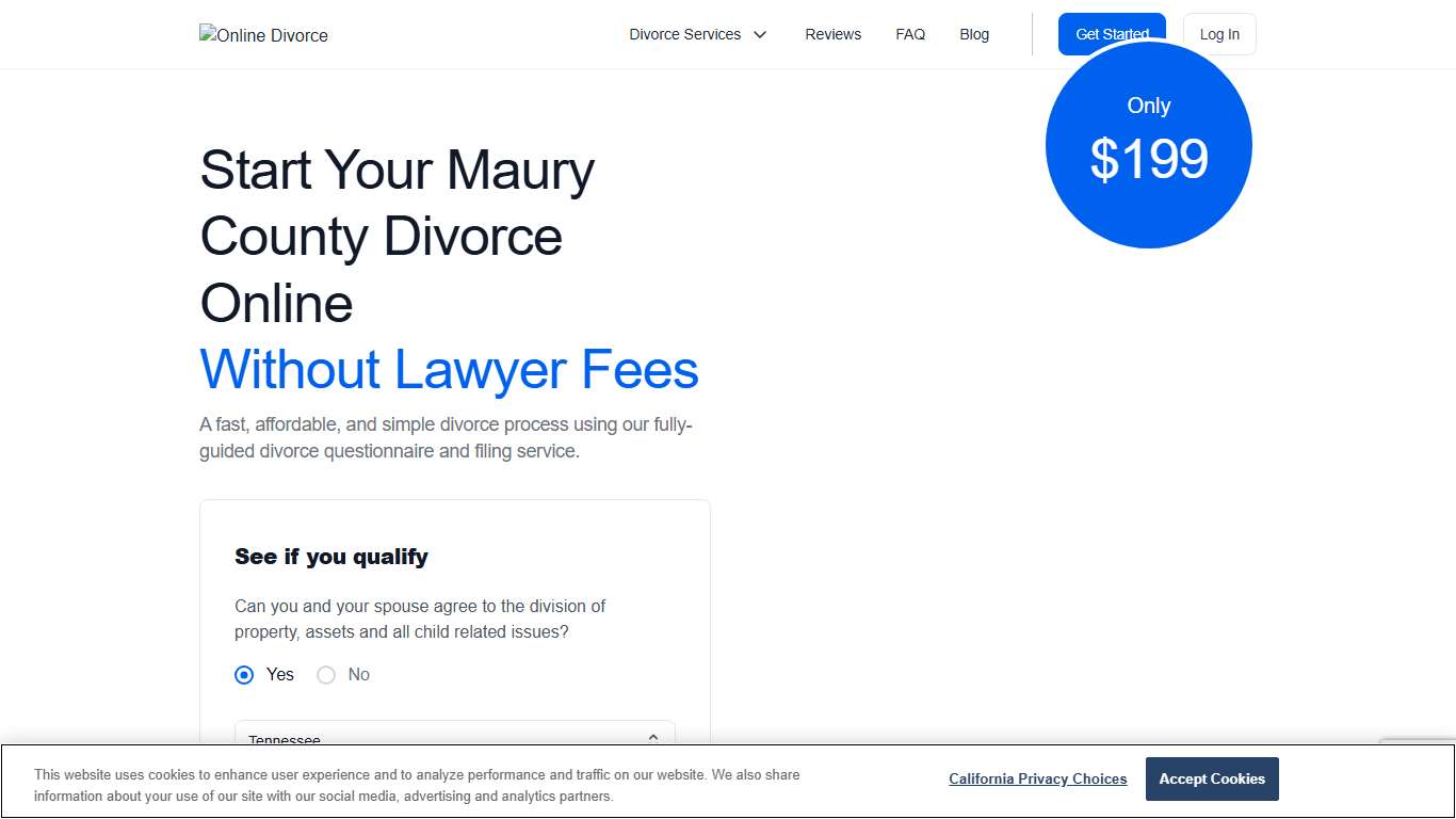 Maury County, TN Divorce Court Info & Filing Online Divorce